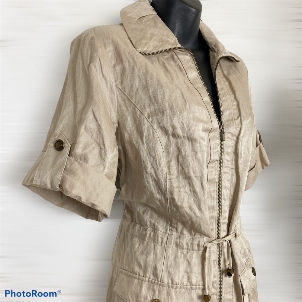 ZENERGY by CHICO’S Tan Utility Zipper Shift Dress - Picture 3 of 14